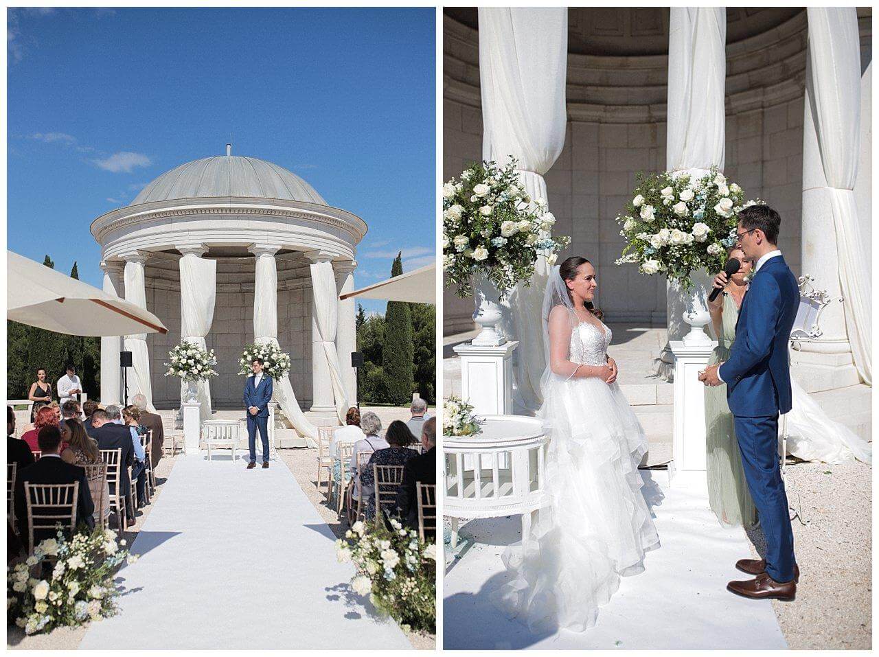 Brautpaar bei freier Trauung in weiß in Istrien Kroatien