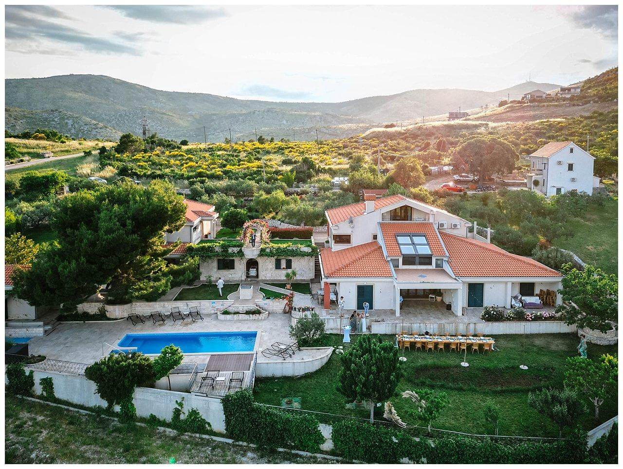 Private Villa in der Natur mit Pool bei einer Hochzeit in Istrien Kroatien